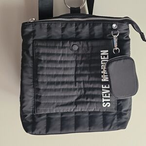 Steve Madden Black Quilted Messenger Bag